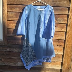 Handmade vintage Blue Patchwork Dress